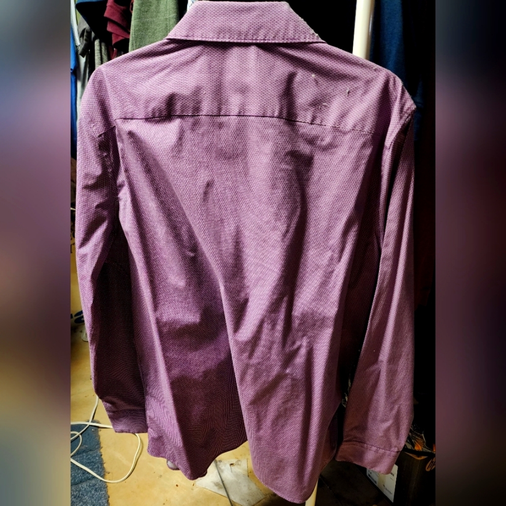 Men's shirt purple casual cotton